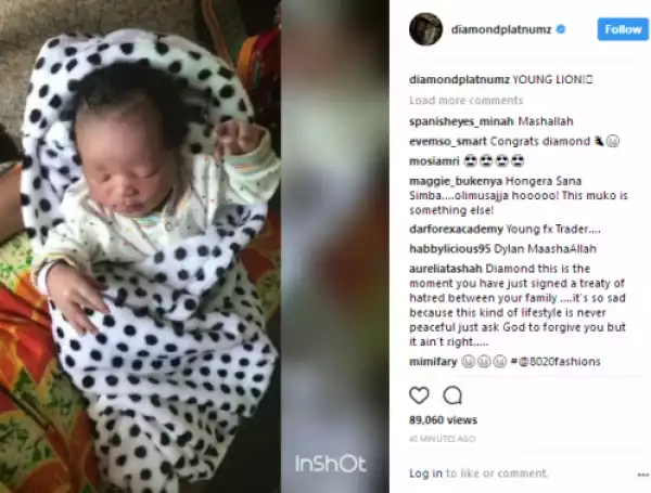 Diamond Platnumz Finally Shares Photos Of His Newborn Son With A Side Chick
